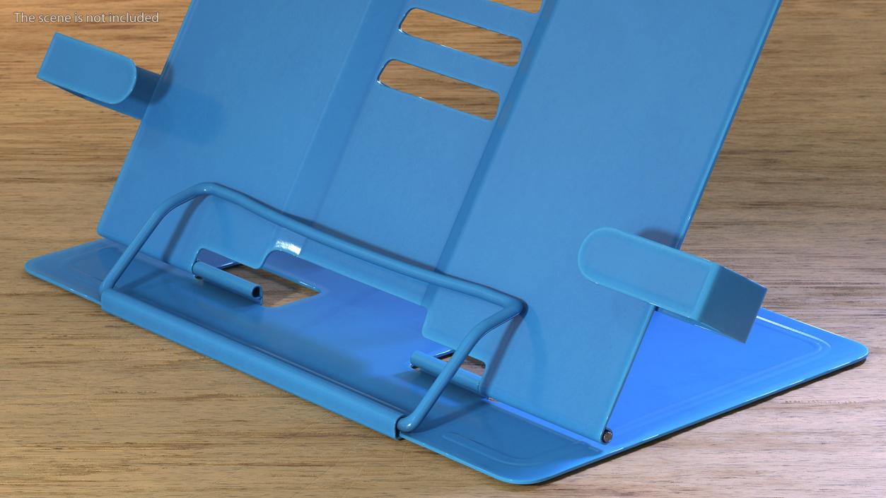 Adjustable Metal Book Stand Blue 3D