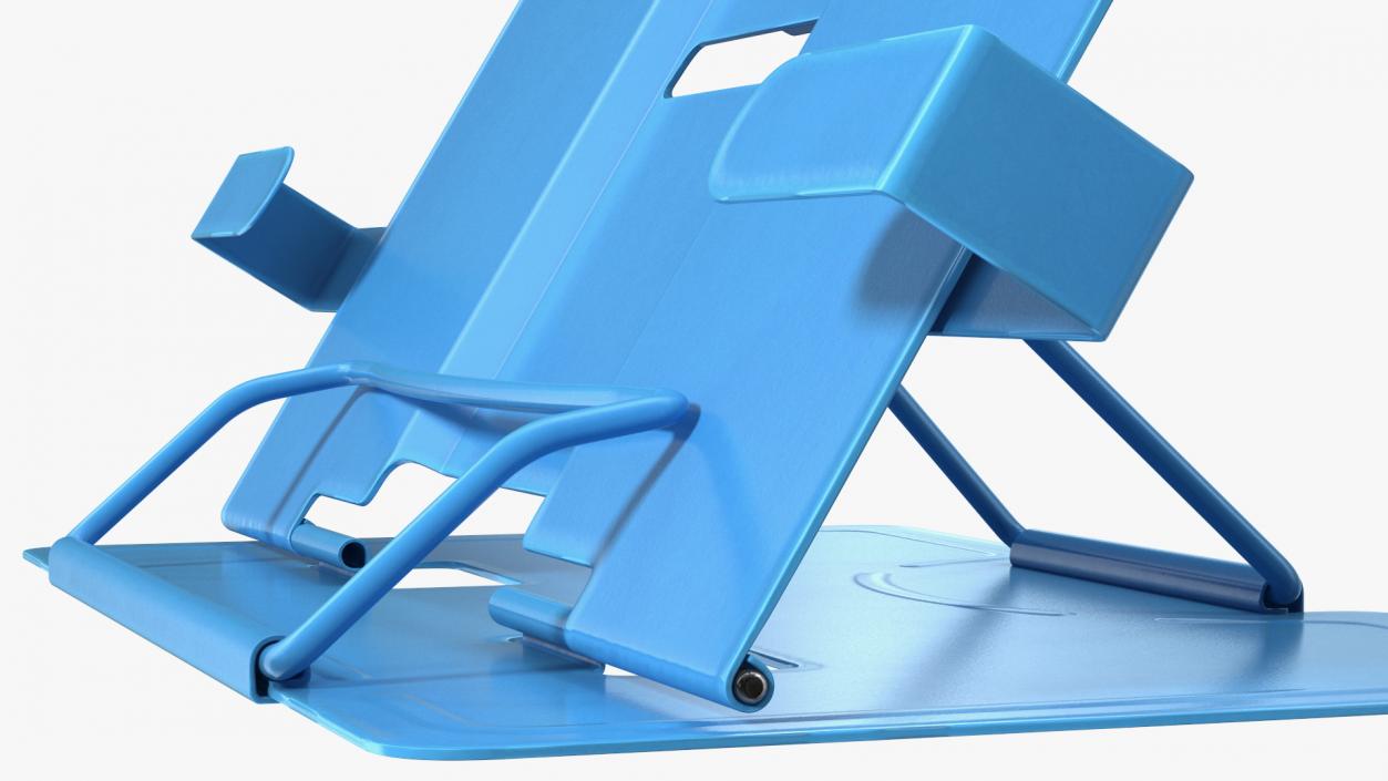 Adjustable Metal Book Stand Blue 3D