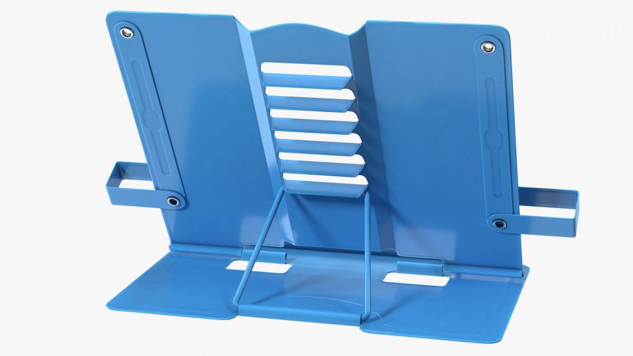 Adjustable Metal Book Stand Blue 3D