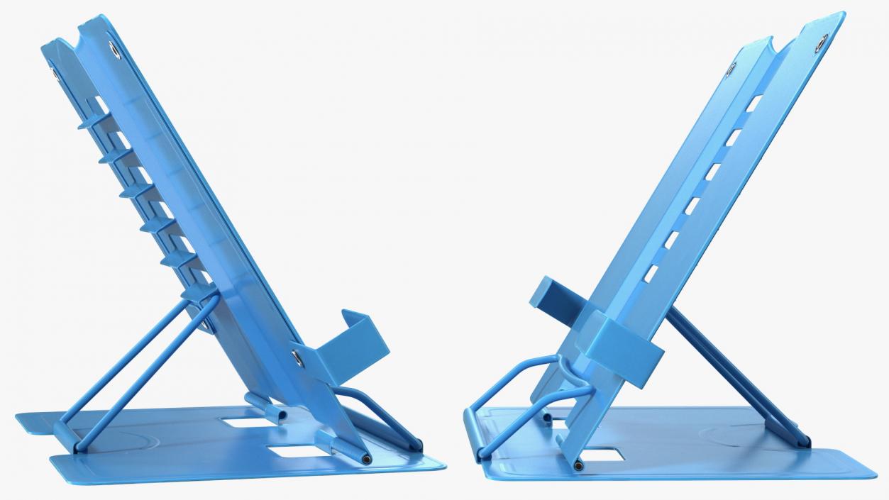 Adjustable Metal Book Stand Blue 3D