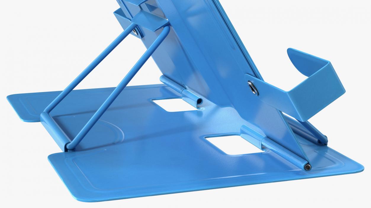 Adjustable Metal Book Stand Blue 3D