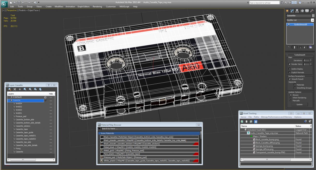 Audio Cassette Tape 3D model