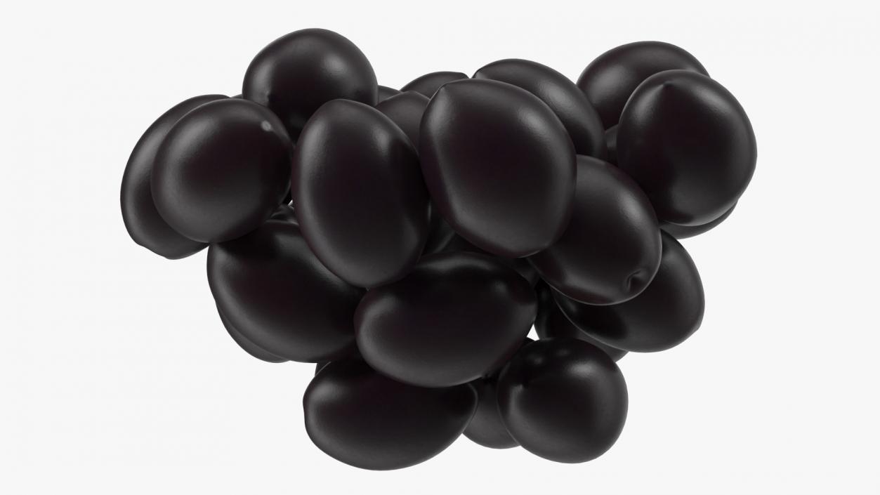 3D Bowl of Fresh Black Olives