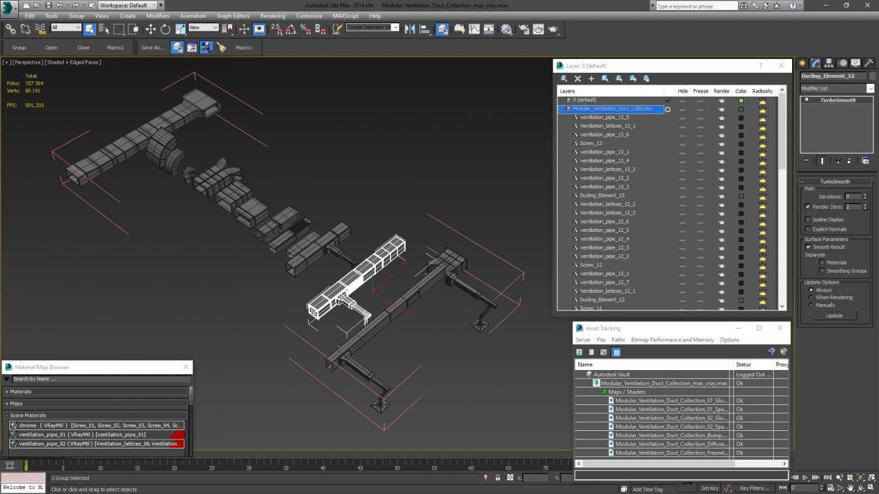 3D model Modular Ventilation Duct Collection