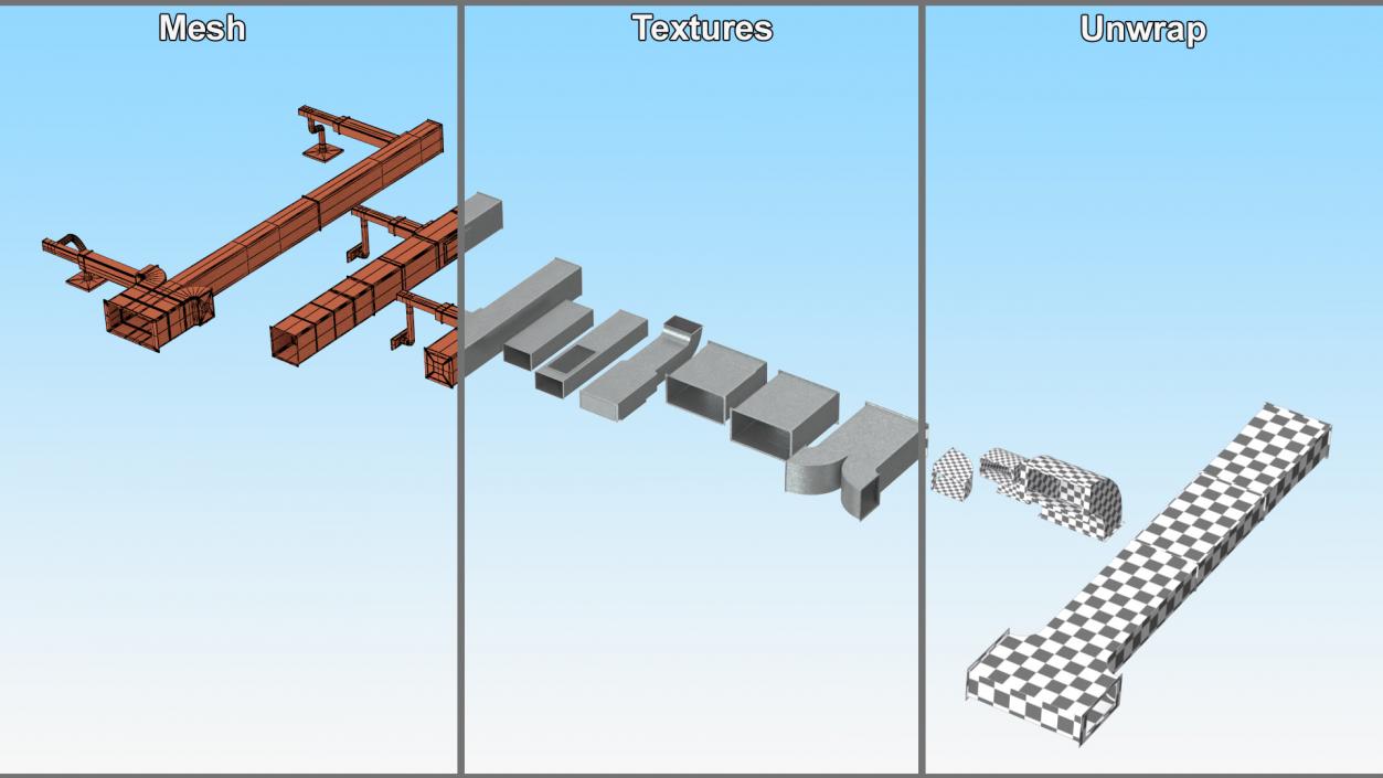 3D model Modular Ventilation Duct Collection