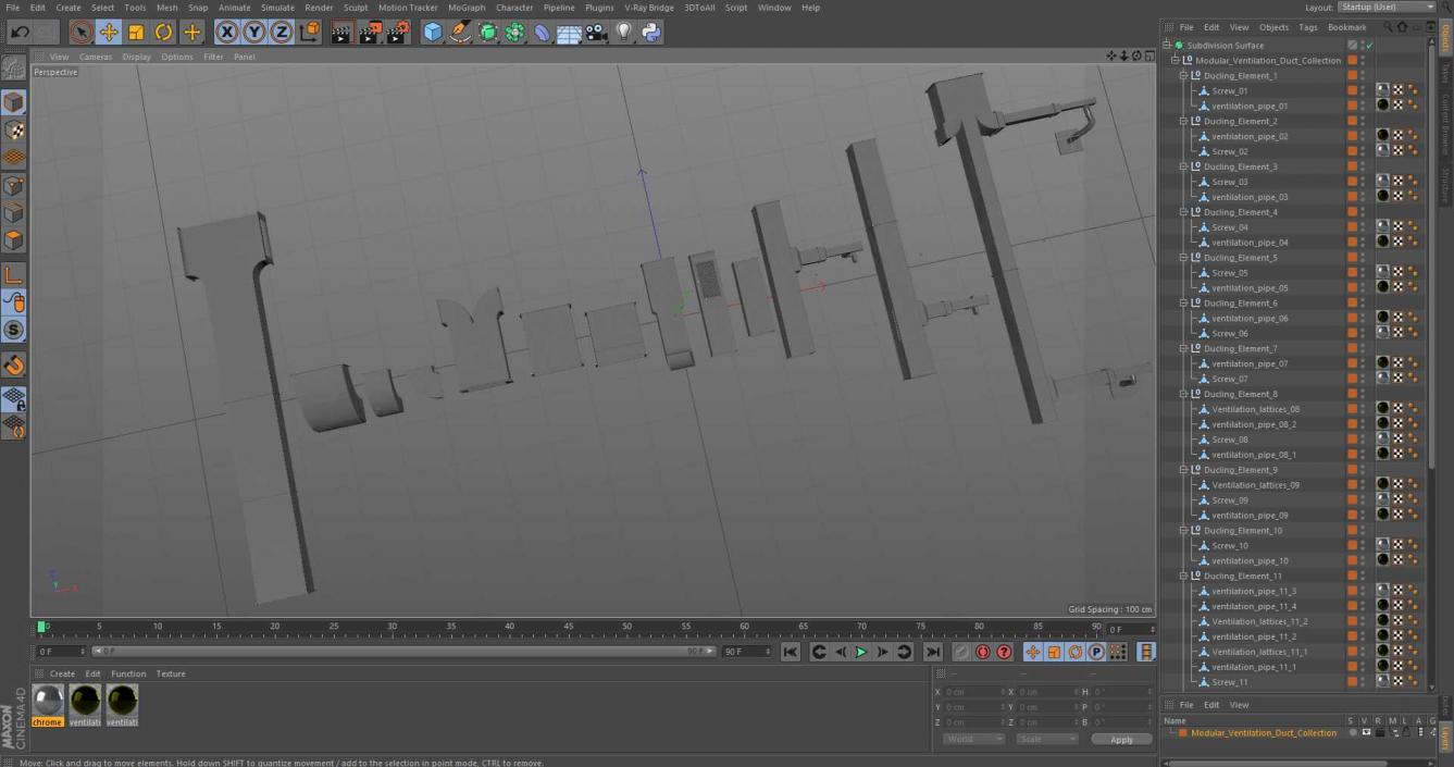 3D model Modular Ventilation Duct Collection