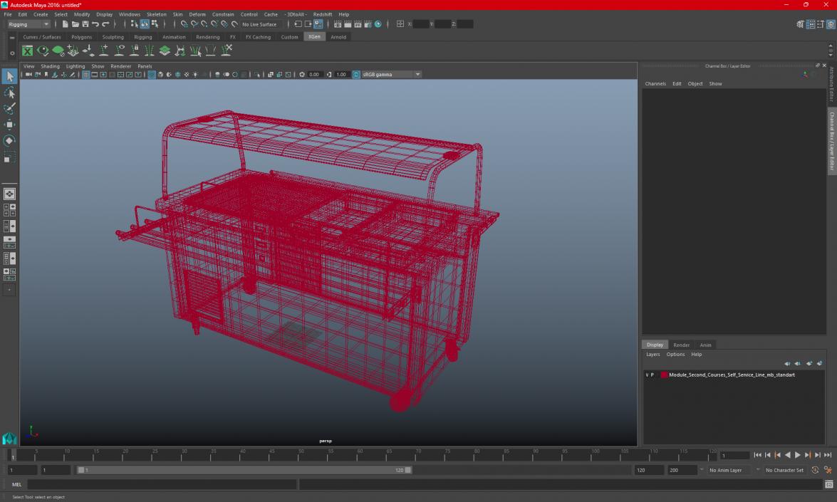 Module Second Courses Self Service Line 3D model