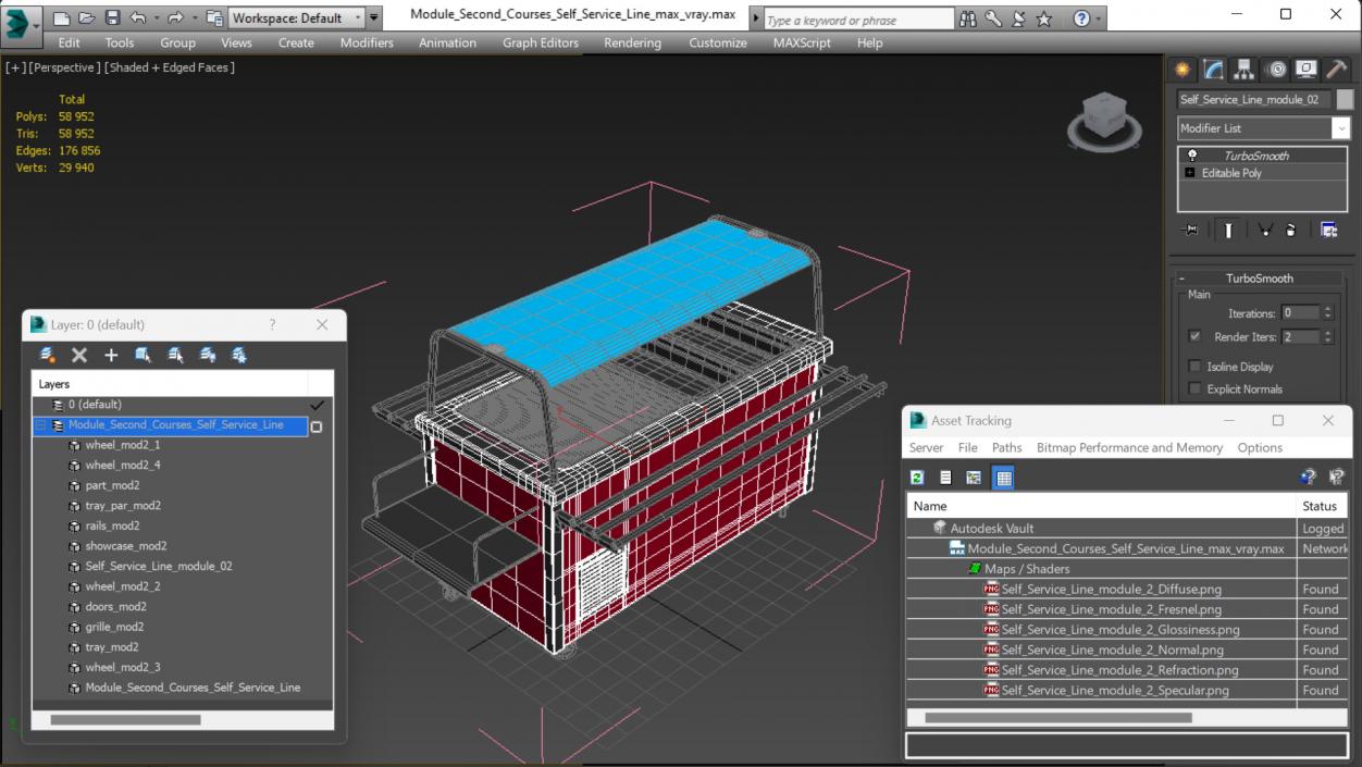 Module Second Courses Self Service Line 3D model