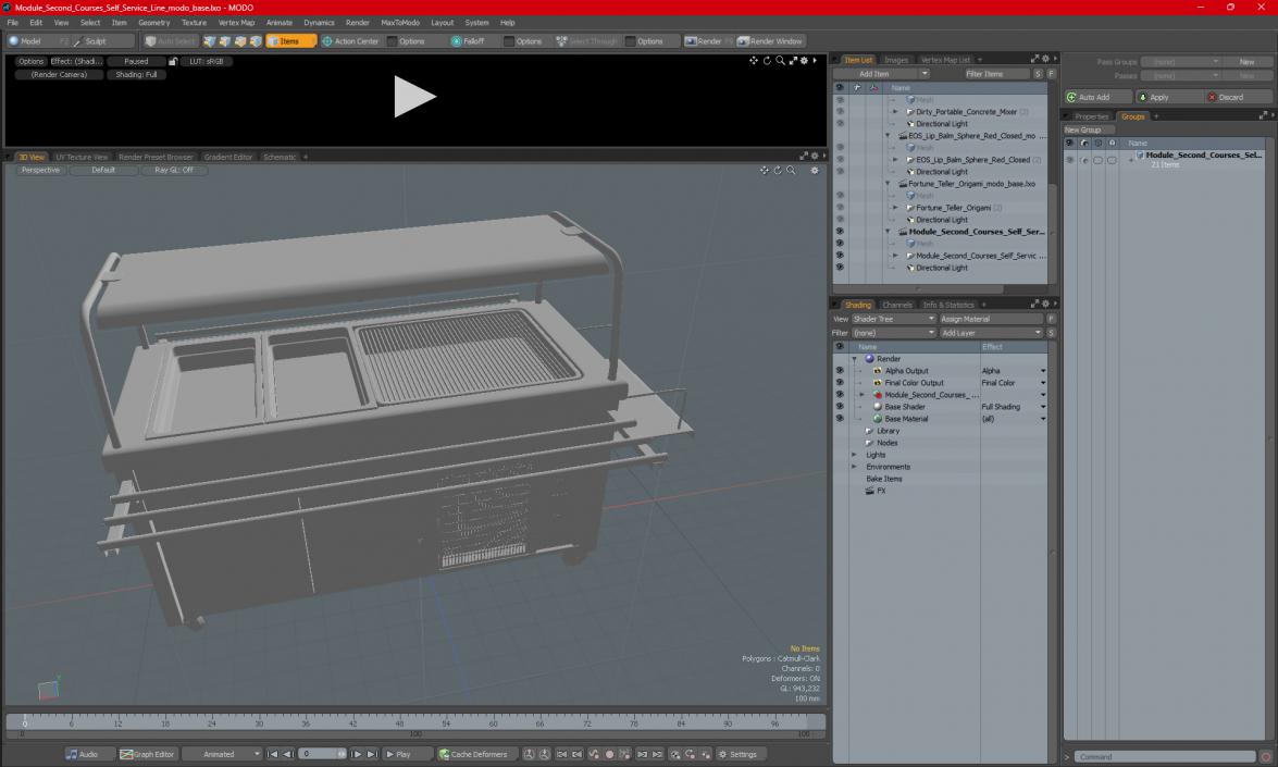 Module Second Courses Self Service Line 3D model