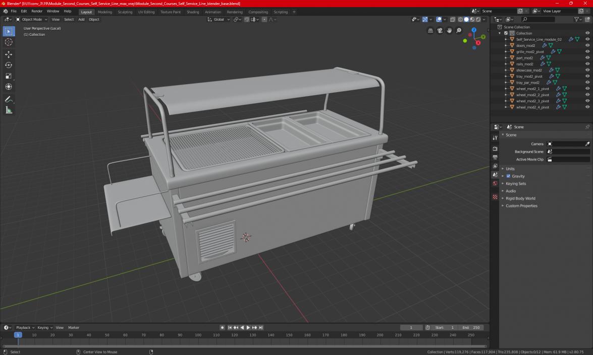 Module Second Courses Self Service Line 3D model