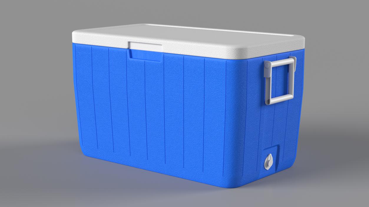 Plastic Big Cooler Box Blue 3D