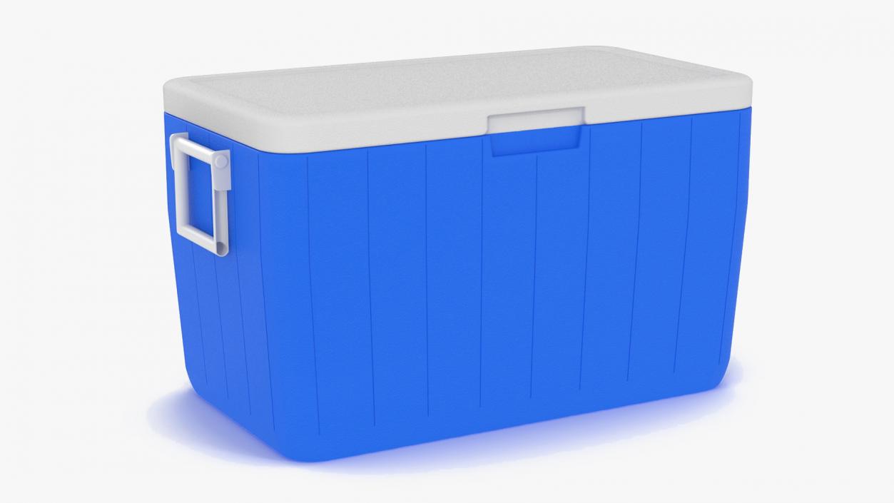 Plastic Big Cooler Box Blue 3D