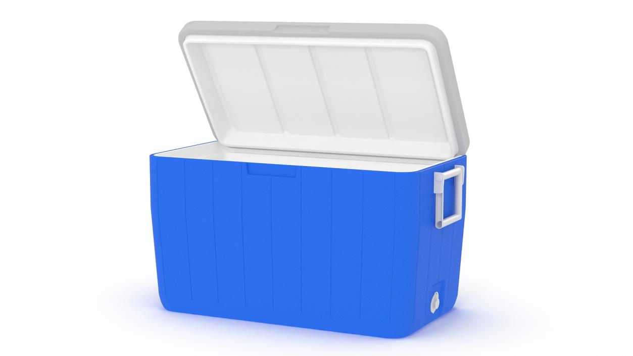 Plastic Big Cooler Box Blue 3D