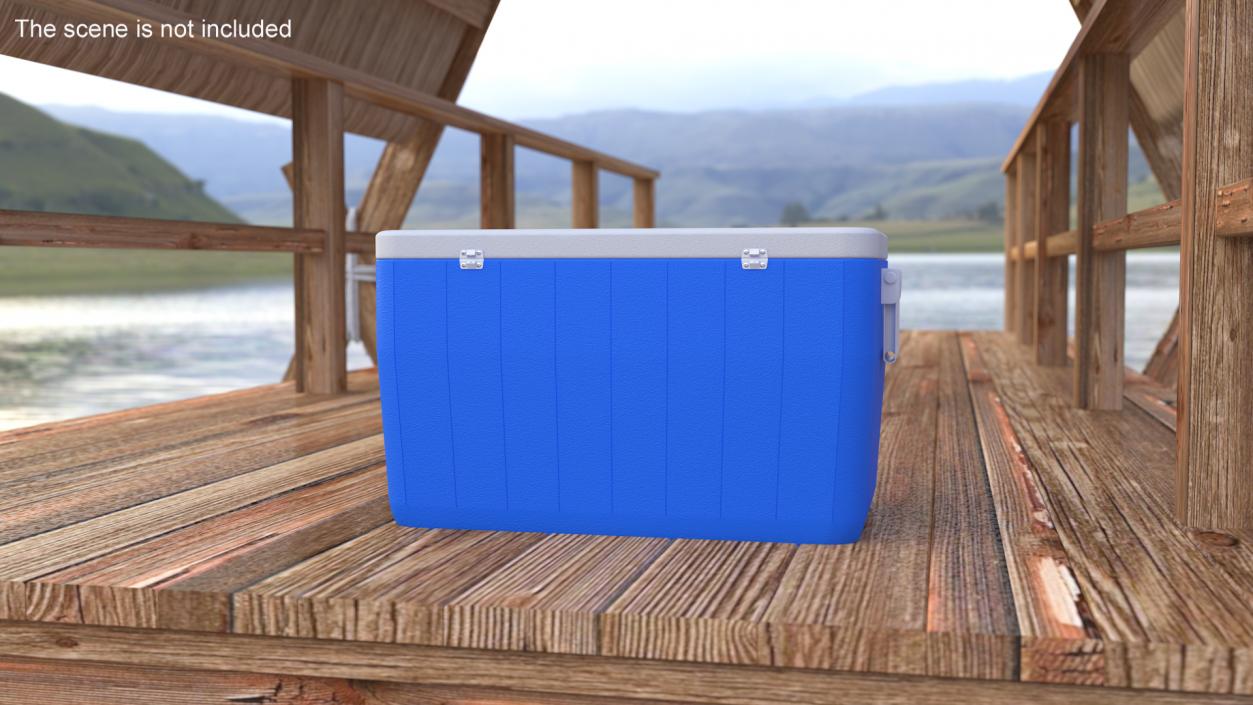 Plastic Big Cooler Box Blue 3D