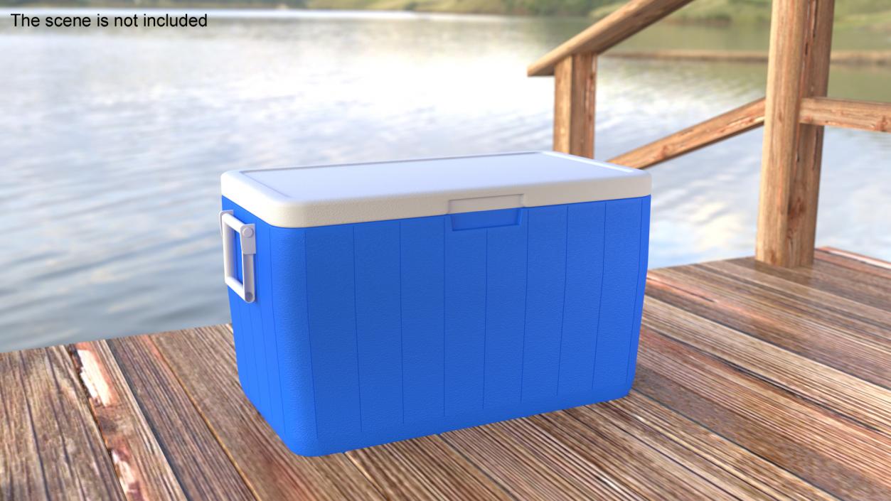 Plastic Big Cooler Box Blue 3D