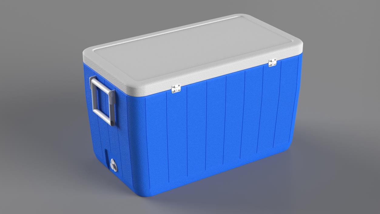 Plastic Big Cooler Box Blue 3D