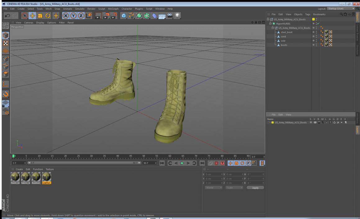 3D US Army Military ACU Boots