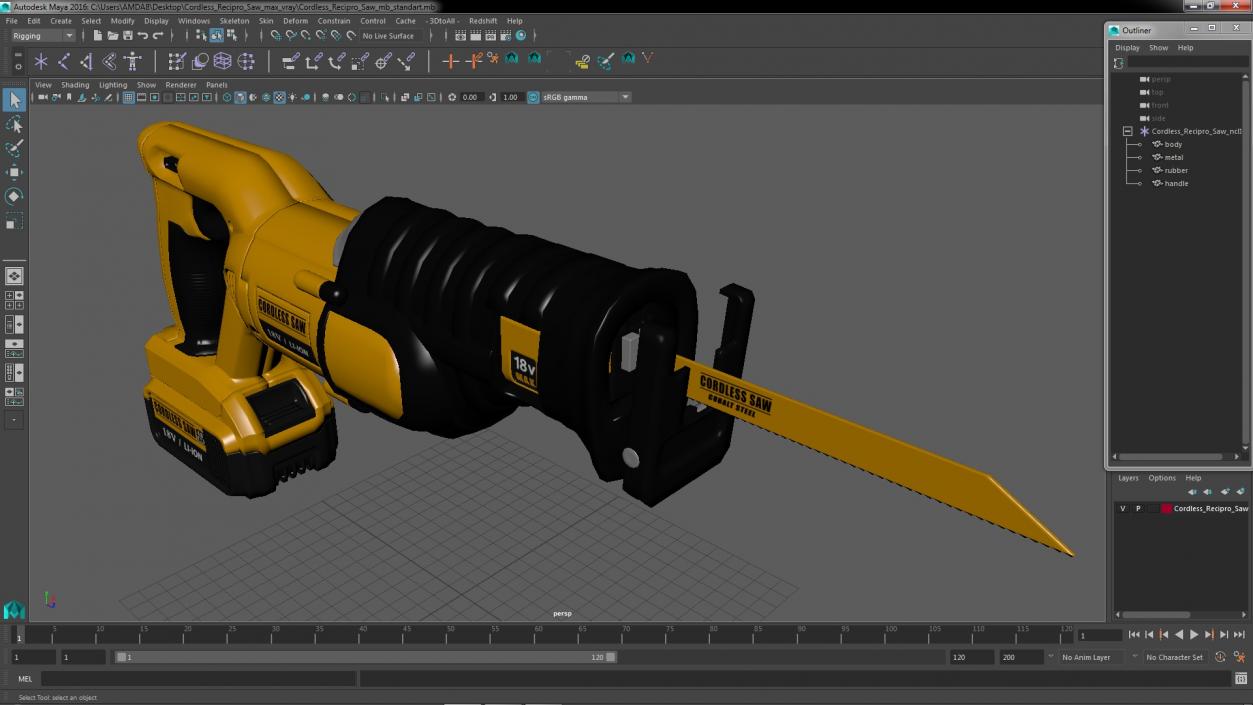 3D model Cordless Recipro Saw