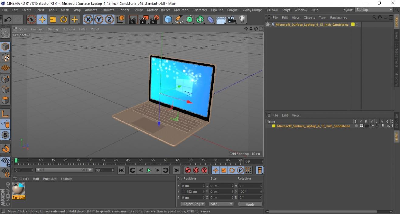 Microsoft Surface Laptop 4 13 Inch Sandstone 3D model