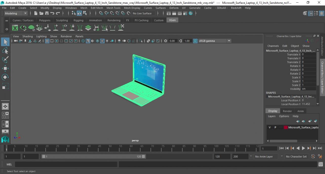 Microsoft Surface Laptop 4 13 Inch Sandstone 3D model