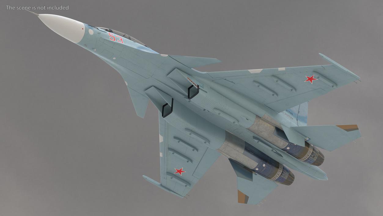 Su-30 Jet Fighter in Flight 3D