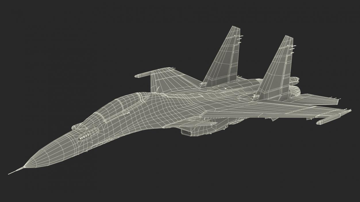 Su-30 Jet Fighter in Flight 3D