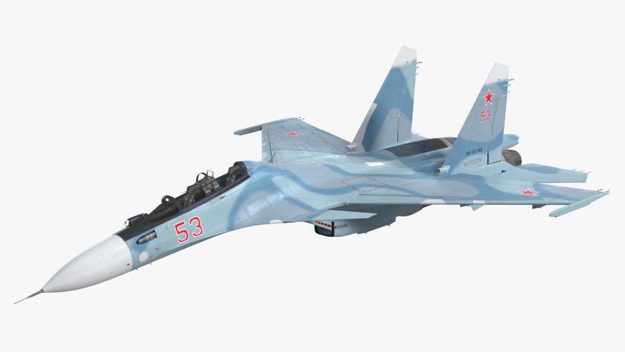 Su-30 Jet Fighter in Flight 3D