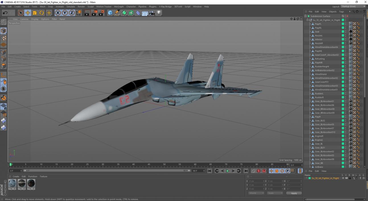 Su-30 Jet Fighter in Flight 3D