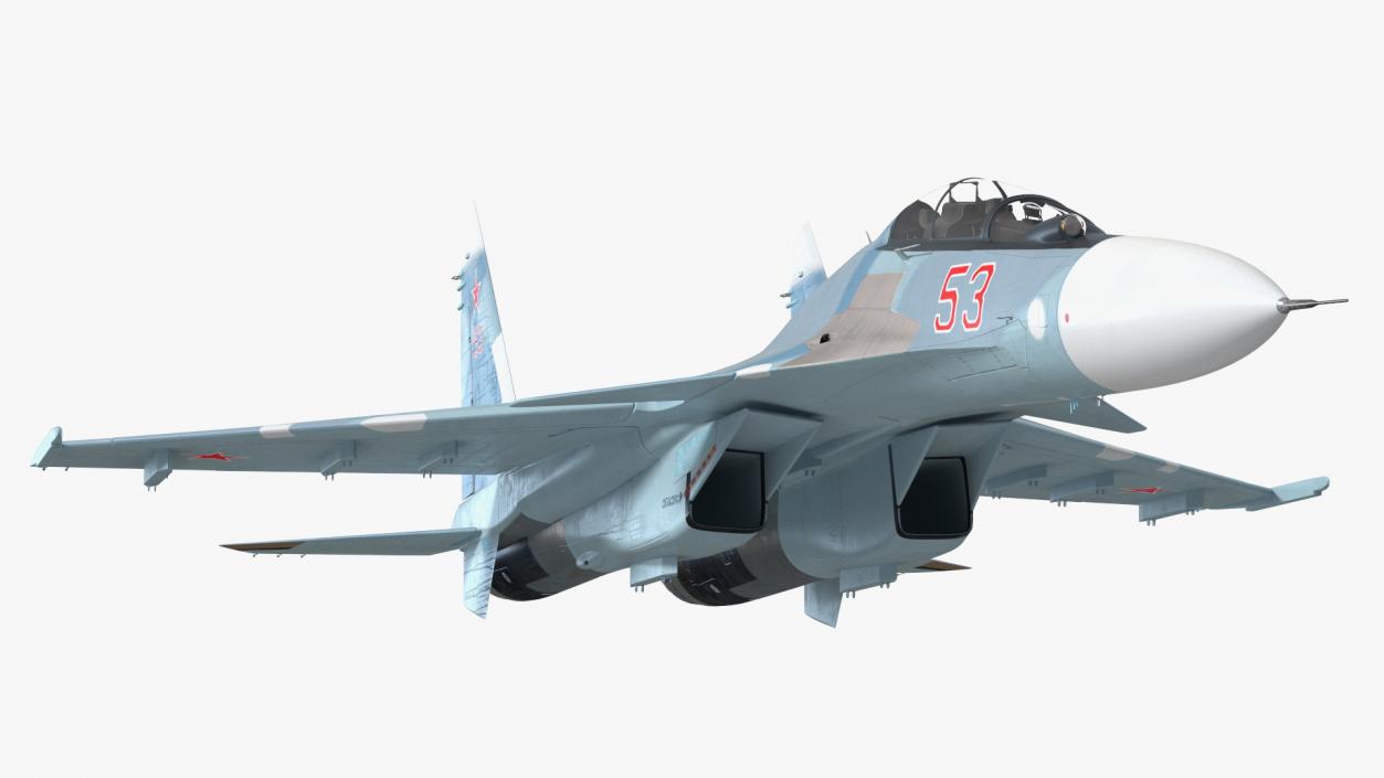 Su-30 Jet Fighter in Flight 3D