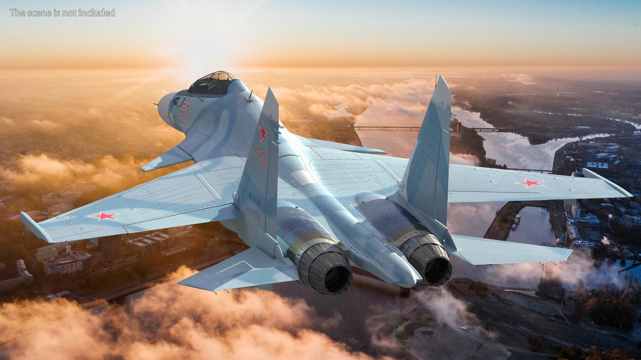 Su-30 Jet Fighter in Flight 3D