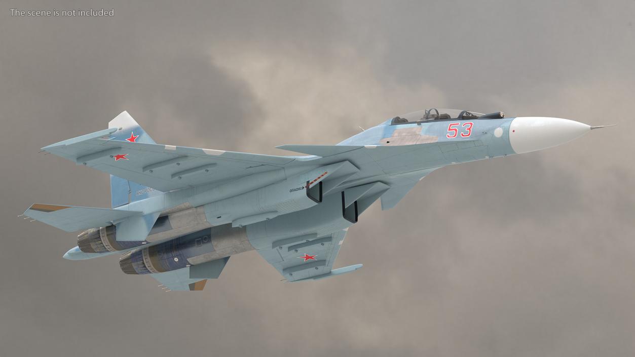 Su-30 Jet Fighter in Flight 3D