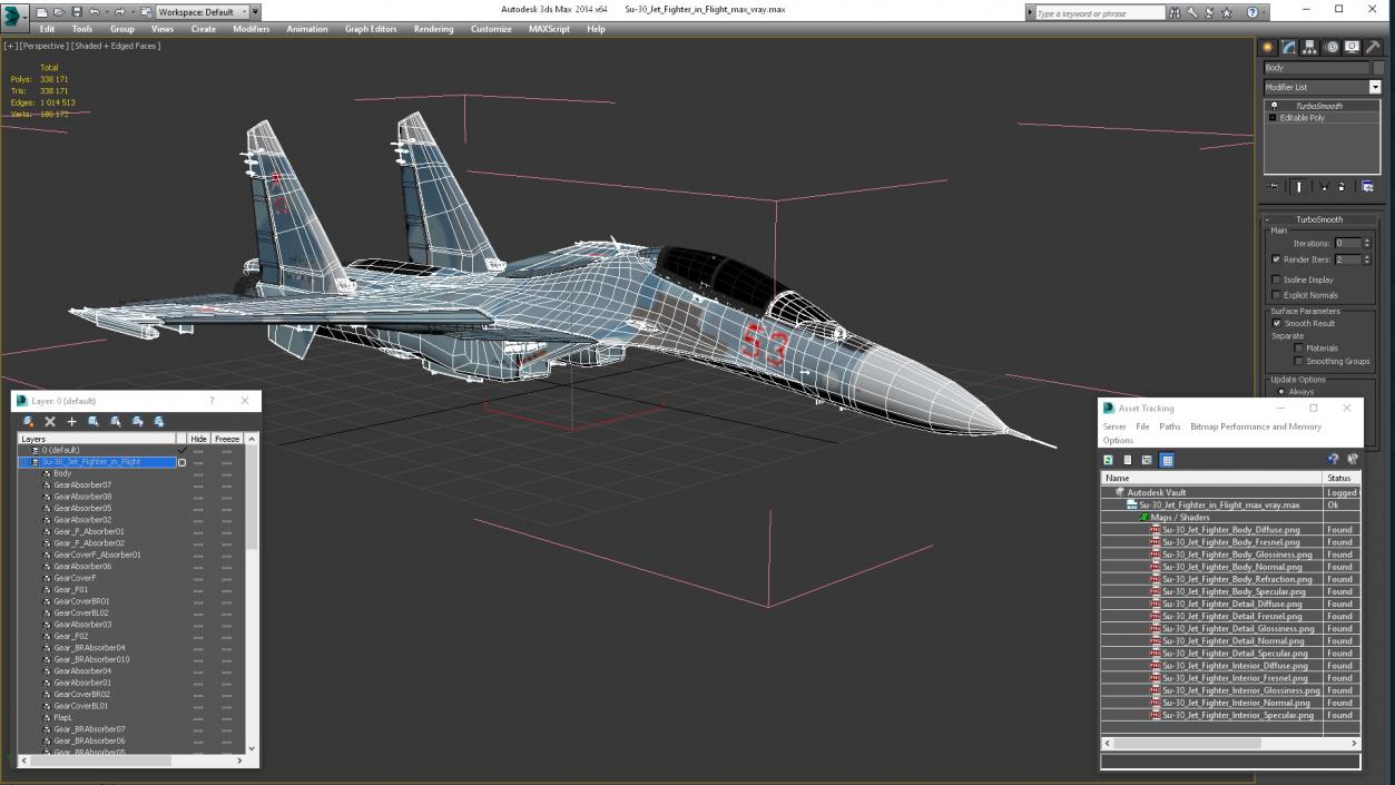 Su-30 Jet Fighter in Flight 3D