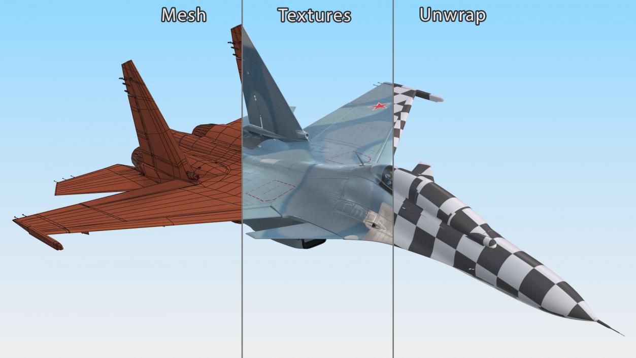 Su-30 Jet Fighter in Flight 3D