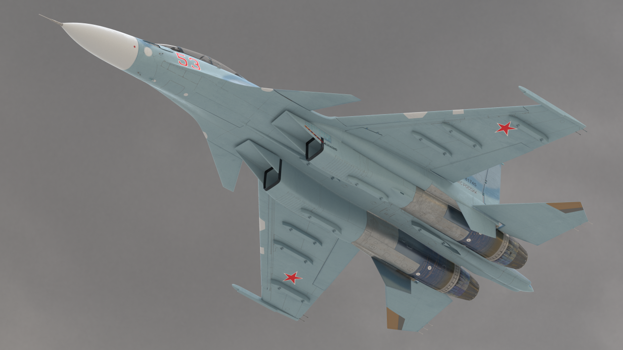 Su-30 Jet Fighter in Flight 3D