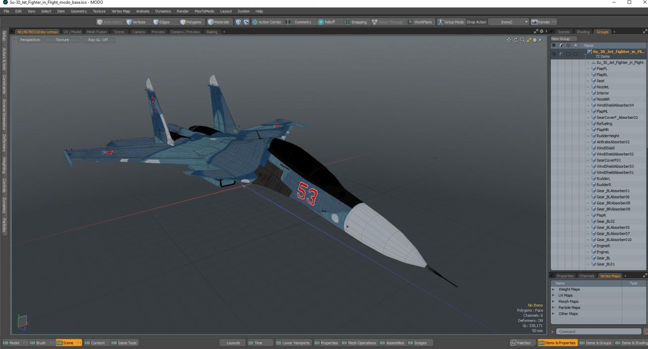 Su-30 Jet Fighter in Flight 3D