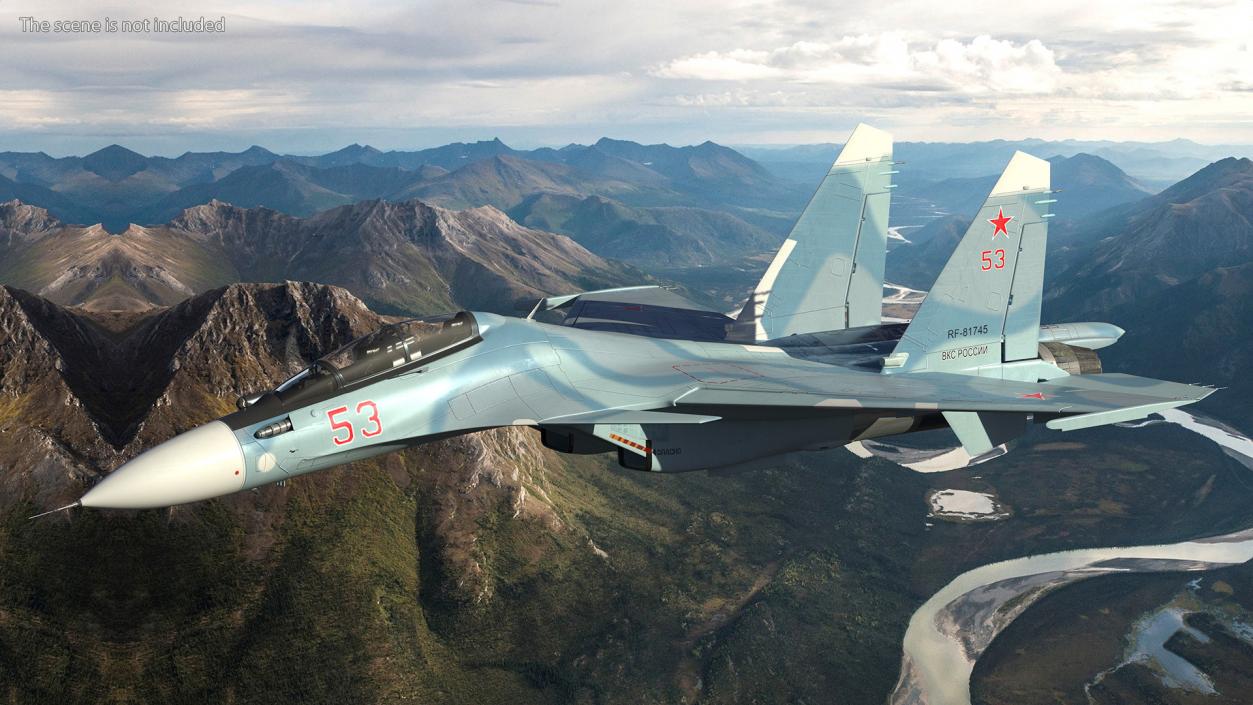 Su-30 Jet Fighter in Flight 3D