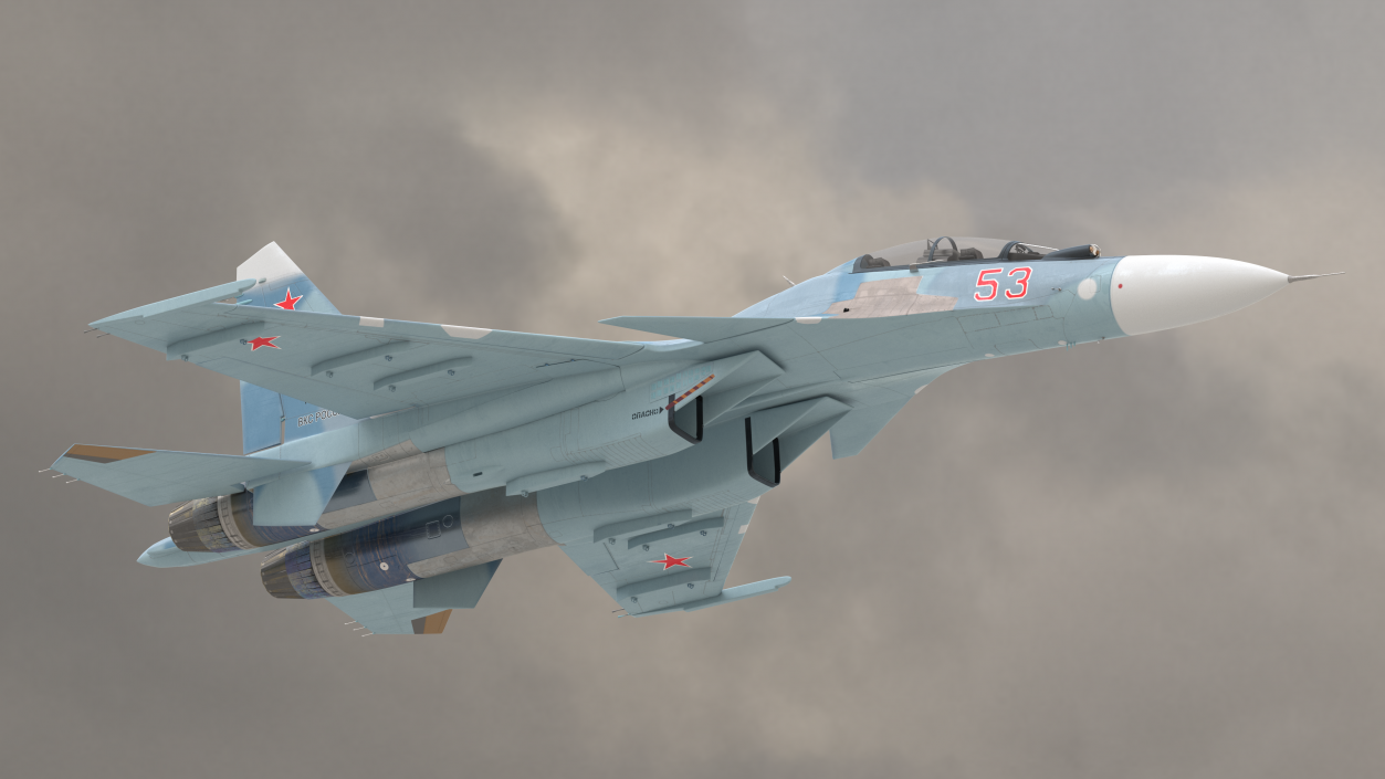 Su-30 Jet Fighter in Flight 3D