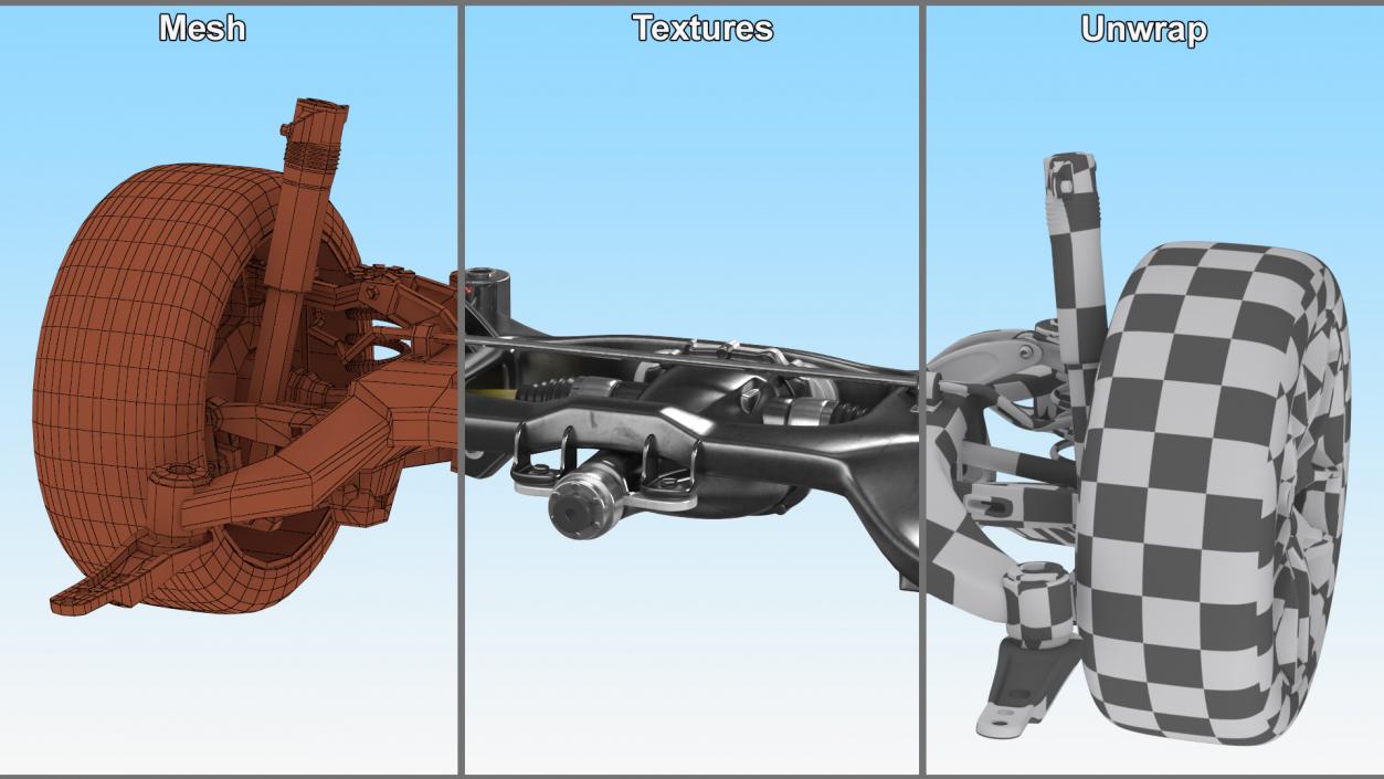 3D model Sports Car Back Suspension Assembly