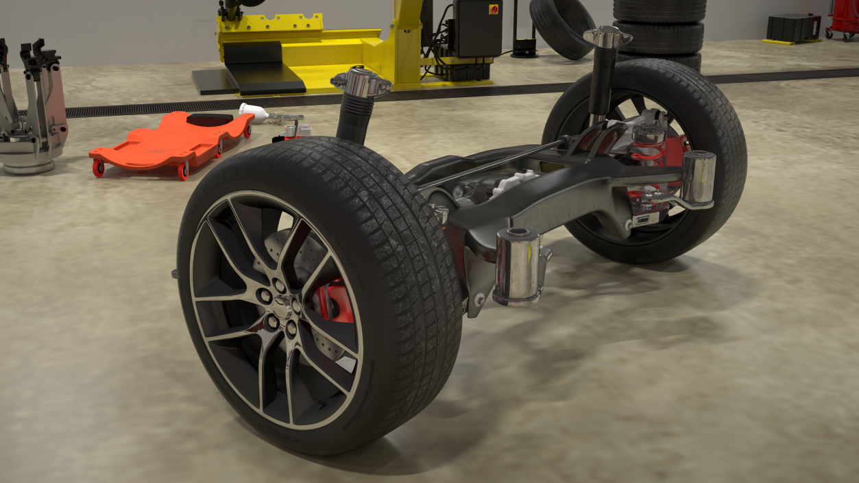 3D model Sports Car Back Suspension Assembly