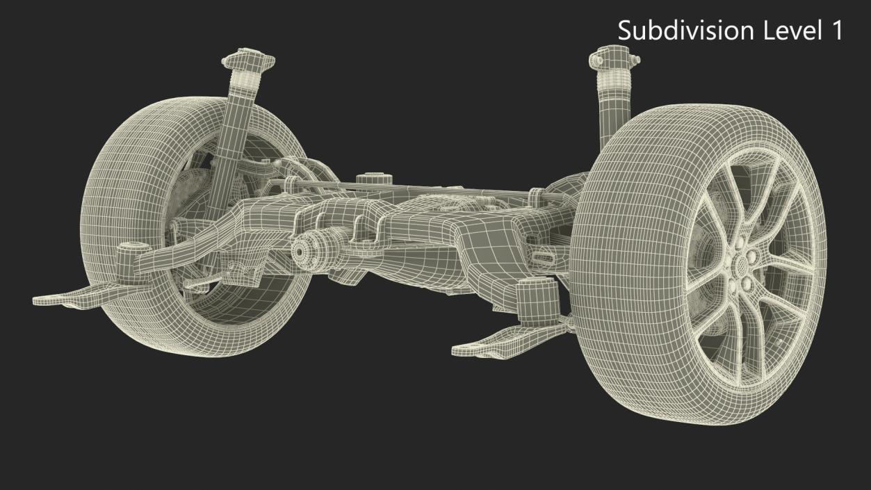 3D model Sports Car Back Suspension Assembly