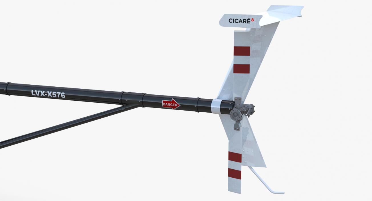 3D Ultra Light Helicopter Cicare 8 Rigged model