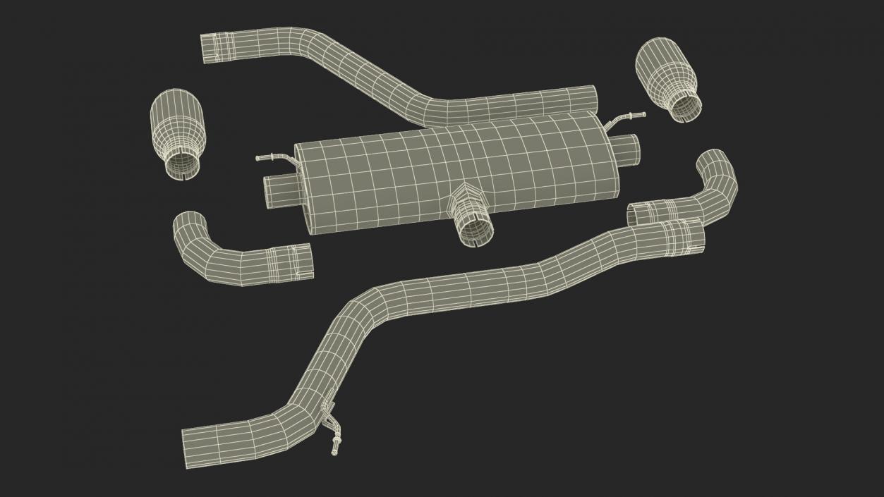 Car Exhaust System Parts 3D model