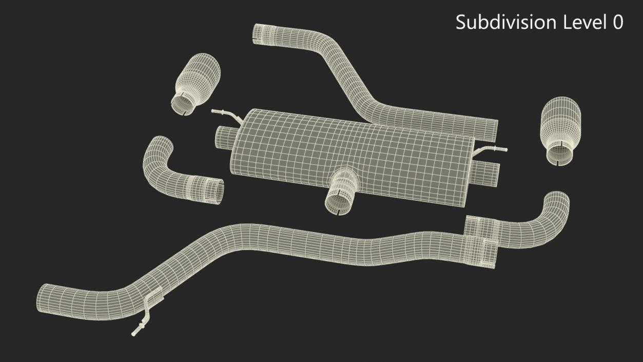 Car Exhaust System Parts 3D model