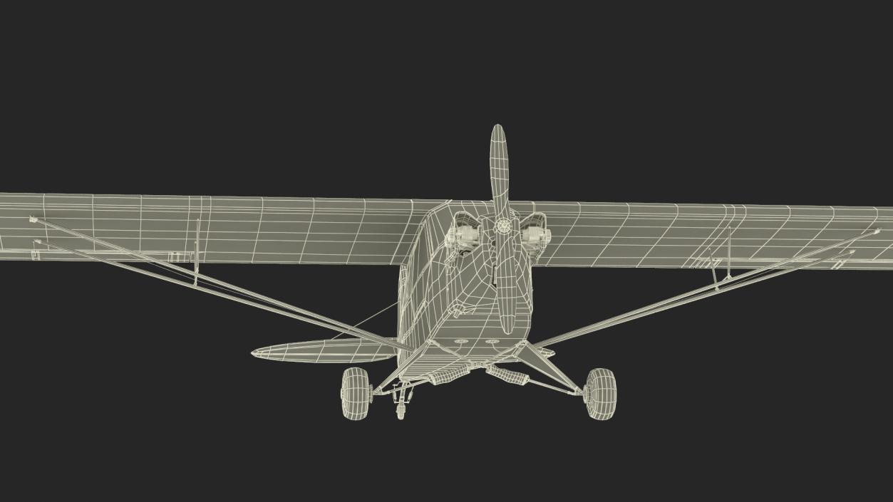 3D Piper J-3 Cub Light Aircraft model