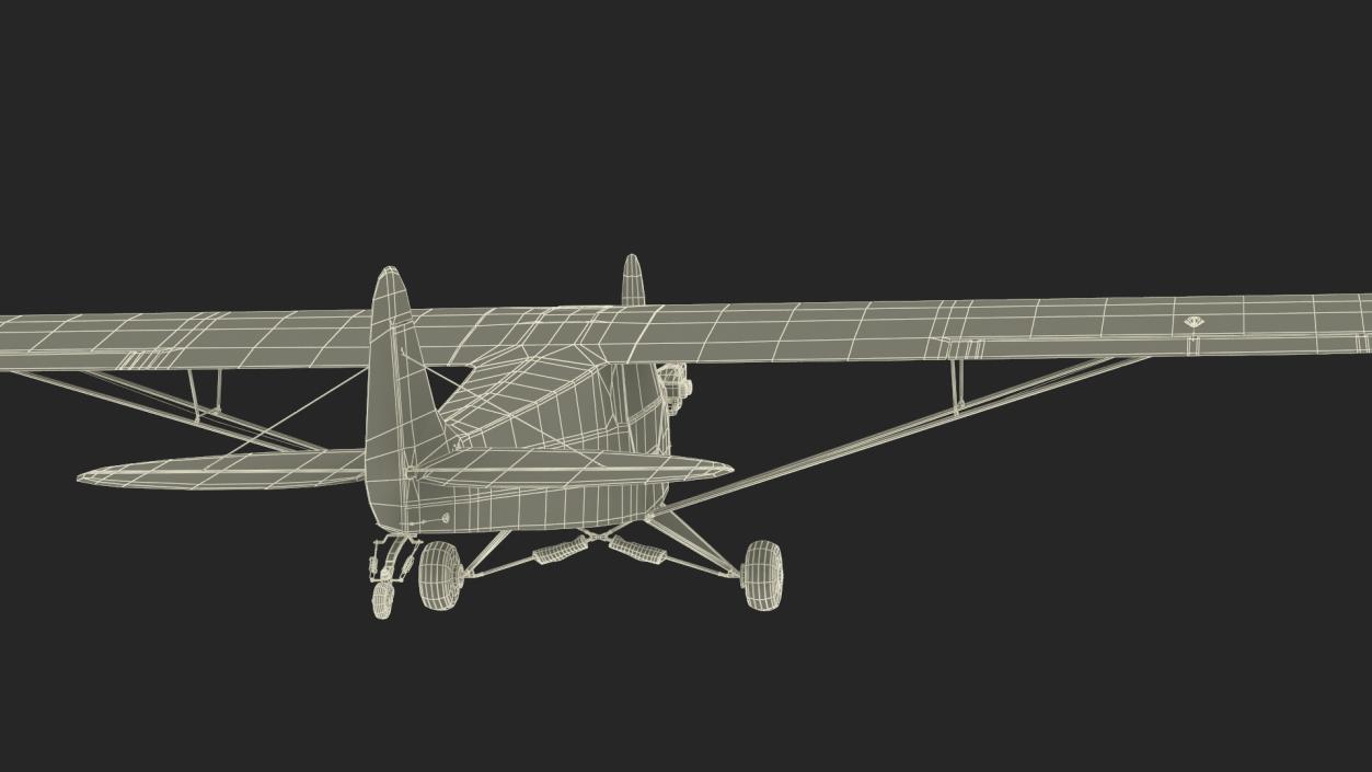 3D Piper J-3 Cub Light Aircraft model