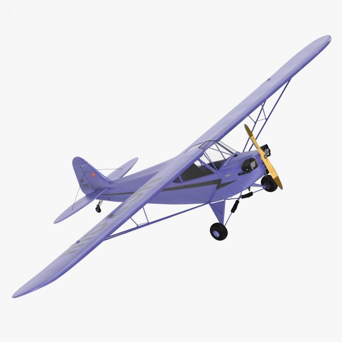 3D Piper J-3 Cub Light Aircraft model