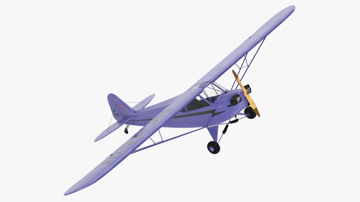 3D Piper J-3 Cub Light Aircraft model