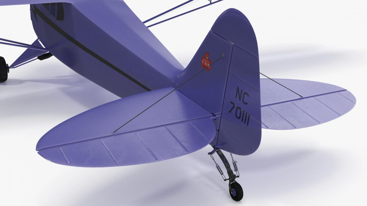 3D Piper J-3 Cub Light Aircraft model