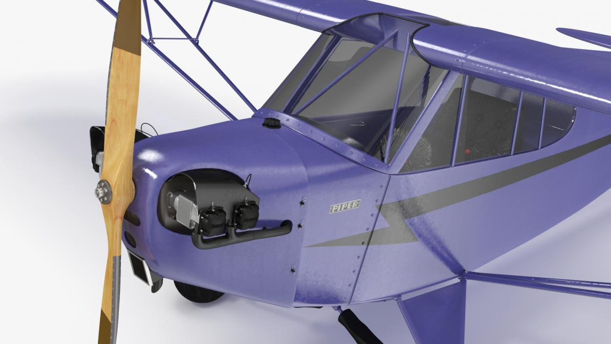 3D Piper J-3 Cub Light Aircraft model