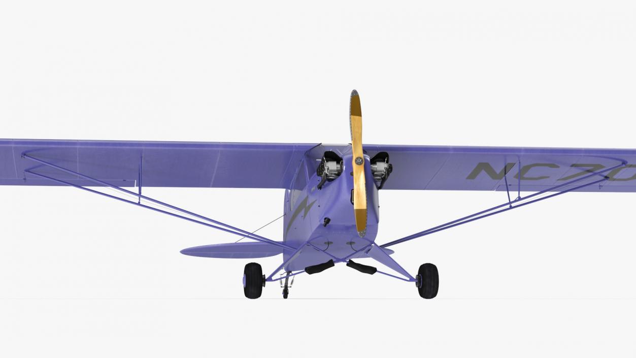 3D Piper J-3 Cub Light Aircraft model